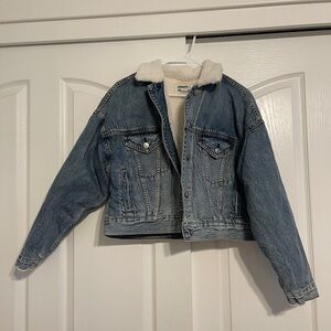 American Eagle Sherpa Lined Denim Jacket